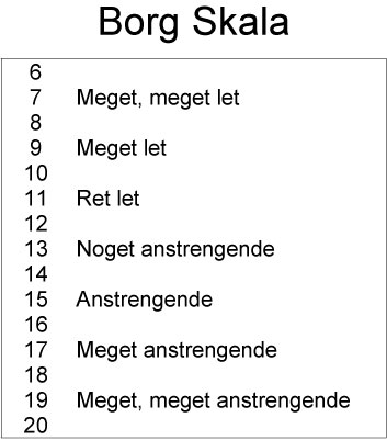 Borgs Skala for anstrengelse (RPE)